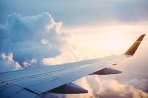 plane wig in the blue sky